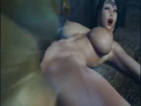 Manga slut gets her pussy destroyed by orc's cock